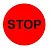 Этикетка Круг d39 (1/100) Знак стоп красная Красный - фото