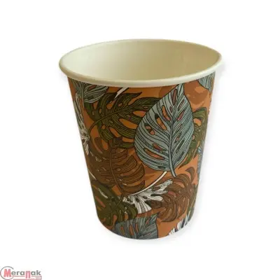 Стакан бум. 250мл  д/гор Тропики D80  50шт Разноцветный - фото