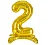 Шар фольга Falali (32''/81 см) Цифра, 2 на подставке, Золото, 1 шт. в уп.(надув воздухом) Золотой - фото