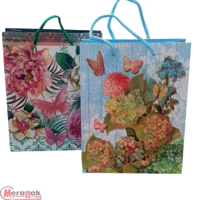 Пакет подарочный бумажный с ручками 18х23х10, арт. L332 Люкс Разноцветный - фото