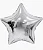 Шар фольгированный(2) (18''/46 см) Звезда, Серебро, 1 шт.  - фото