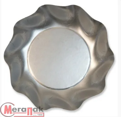 Тарелка бумажная Д=18,5 BOWL SATIN SILVER 46MA 1шт  - фото