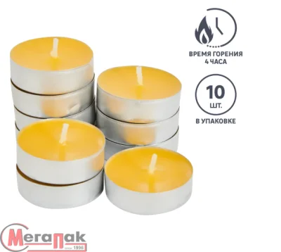Свечи чайные аром. Манго 10 шт 82927634 (36)  - фото