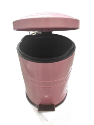 Ведро для мусора 5л с педалью розовое из коррозийно стойкой стали 4003P Розовый - фото