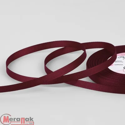 Лента репсовая, 6 мм, 23 ± 1 м, цвет винный №80, арт. 9894975 Бордо - фото