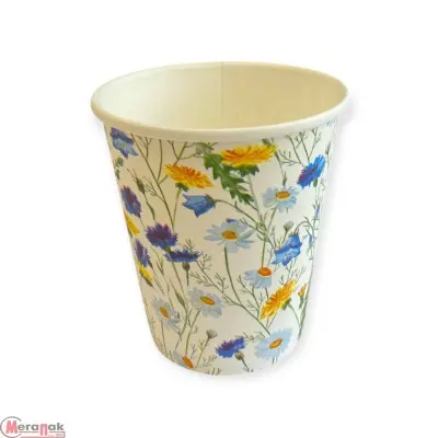 Стакан бумажный 250мл для горячего Летний луг D80 5шт  - фото