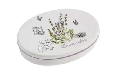 Мыльница "Лаванда" SD-LAV, керамика Рыжий кот 004396 (72) Белый - фото