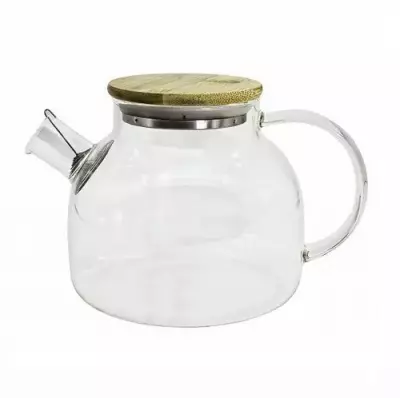 Чайник из жаропрочного стекла Бочонок, 900мл Прозрачный - фото