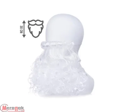 Борода карнавальная "Дедушка Мороз", S2077 Белый - фото