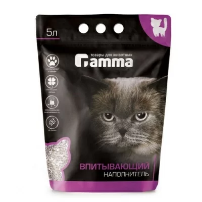 Наполнитель для кошачьих туалетов Gamma 5л, впитывающий Серый - фото