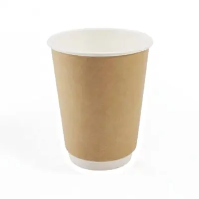 Стакан бумажный для горячего двухслойный 450 мл Крафт 25шт, арт. DW90-530/1182, AW254 Коричневый - фото