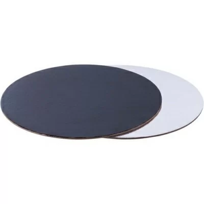 Подложка усиленная круглая d260мм черная/серебро толщина 1,5мм, 10 шт Черный - фото