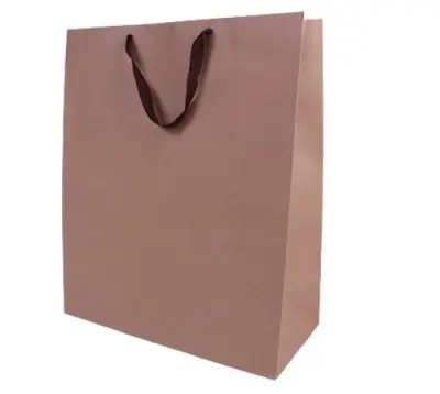 Пакет подарочный бумажный с ручками 43*53*18 Крафт, арт. L144 Коричневый - фото