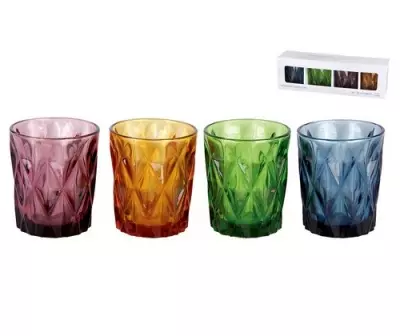 Набор стаканов 300мл Тебриз микс 4 цвета, 4 шт Разноцветный - фото