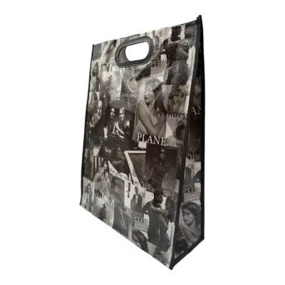 Сумка Эко с проруб. ручкой 32*42*12 черн/бел (5 микс), 3242 Микс - фото