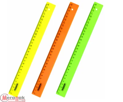 Линейка пластик 30 см ПИФАГОР, непрозрачная, неоновая, ассорти, 210608  - фото