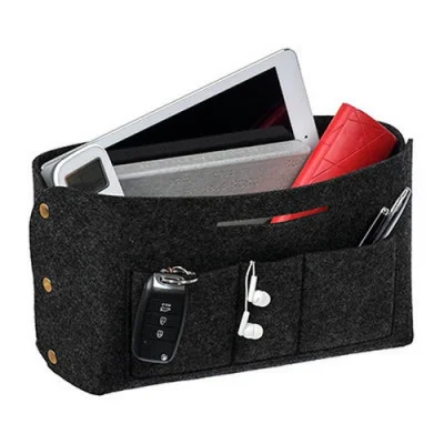 Органайзер для хранения из фетра, 28*13*16,5 см, 6 л, цвет темно-серый /24/6 66531 QWERTY Серый - фото