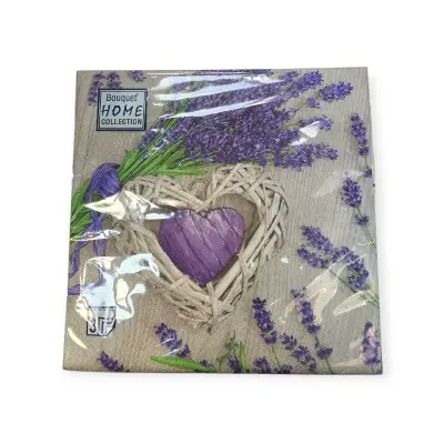 Салфетки бум. Bouquet 33*33, 3сл 20шт Сердца (в ассортементе) Белый - фото