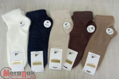 Носки женские DMDBS укороч., пушистые, норка, арт. B616 Микс - фото