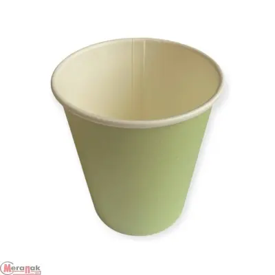 Стакан бумажный 250мл для горячего цвет Лайм D80 50шт Зеленый - фото