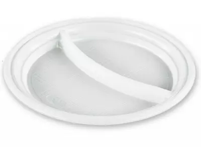 Тарелка 2-секционная белая, 10 шт Белый - фото