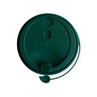 Комплект: Стакан бум. 2х сл 350мл Зерно+Крышка д/ст.Темно-зеленая +Трубочка бум.черн.8*230мм 5 штук  - фото