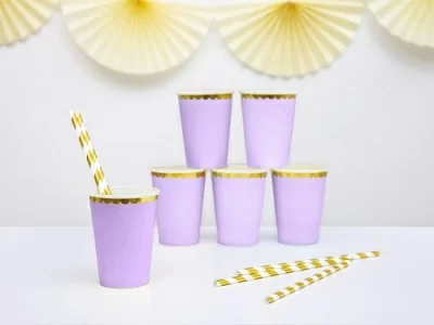 Набор бумажных стаканов «Фиолетовый» 220мл, 6шт/упак Фиолетовый - фото