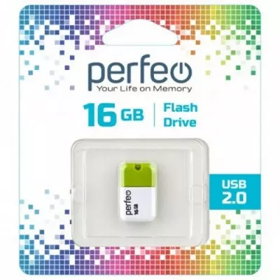 Карта памяти Perfeo USB 16GB M04 Green PF-M04G016  - фото