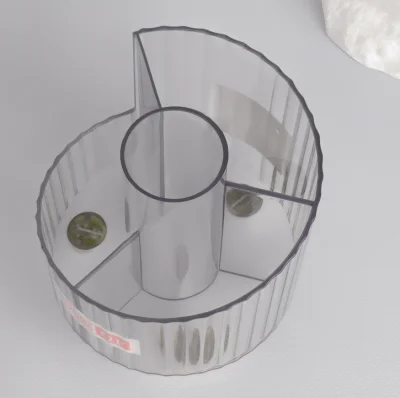 Органайзер для хранения косметики «CRISTAL», 4 секции, d = 12 × 12,5 см, цвет прозрачный Прозрачный - фото