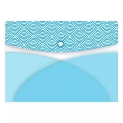 Папка для документов пластиковая ВОЛНЫ (полипропилен, формат А4, 32.5x23.5 см, одно отделение) Синий - фото