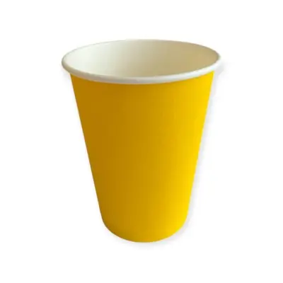 Стакан бумажный 350мл для горячего желтый 50шт, арт. 00000001212/103002 Желтый - фото