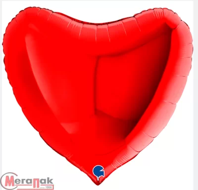 Шар (36''/91 см) Сердце, Красный, 1 шт., 36008R (100) Красный - фото