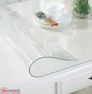 Скатерть силиконовая прозрачная Мегапак на стол 80*120 см, толщина 0,8мм  - фото