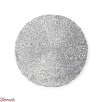 Салфетка сервировочная на стол Доляна «Соломка», d=38 см, 1 шт, цвет серебряный, 5130325 Серебро - фото