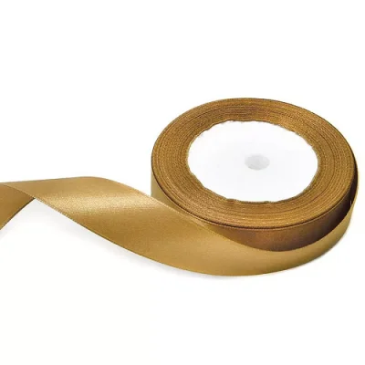 Лента тканная атласная 12мм*25Y ЗОЛОТО, арт. F014-79/60, F014-12/60  - фото