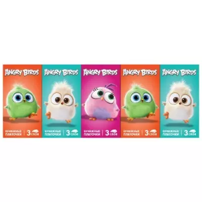Платочки бумажные Angry Birds, Hatchlings 3-х сл  - фото