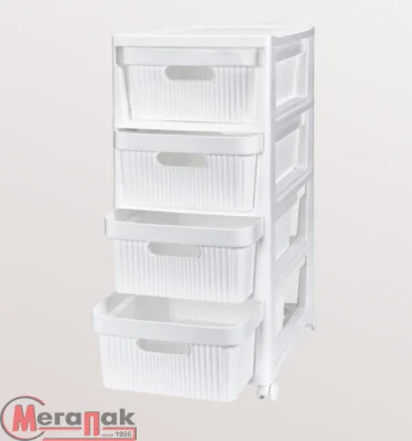 Комод на колесах VELVET, 4 ЯЩИКА, 300х385х690 мм (Белый), арт. 435218816 Комод на колесах VELVET, 4 ЯЩИКА, 300х385х690 мм (Белый), арт. 435218816 Белый - фото