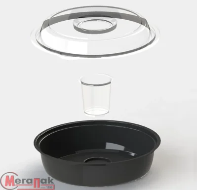 ТЦ10шт Комплект: Салатник КД-106 + крышка КД-106 + Соусник КД-106  - фото