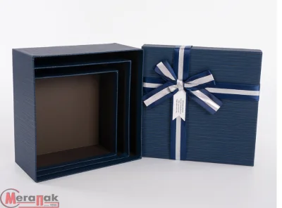 Коробка Элегант, Темно-синий,  17*17*8 см Синий - фото