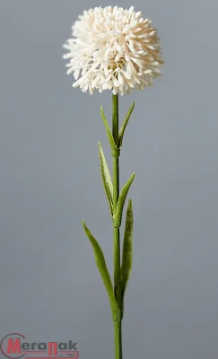 Цветок искусственный декоративный "Аллиум" 46*6см, 1шт, белый  - фото