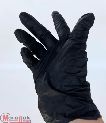 Перчатки из черн.нитрила б/прис. M (100шт)(10) ндс 20% Черный - фото