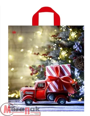 Сумка-пакет 42*38 с петлев. ручкой Новый год 1шт Разноцветный - фото