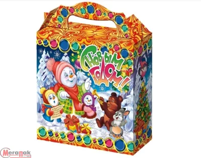 Новог.коробка "Новогодний концерт" вместимость до 850 гр  - фото