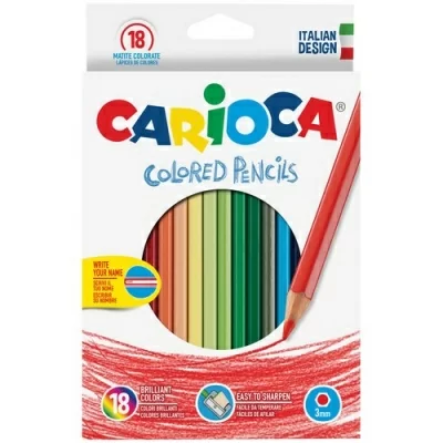 Карандаши цветные Carioca заточенные, 18 цветов  - фото