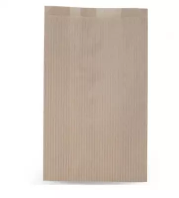 Пакет бумажный (200*100*350) коричневый ПОЛОСKА, 100 шт Коричневый - фото