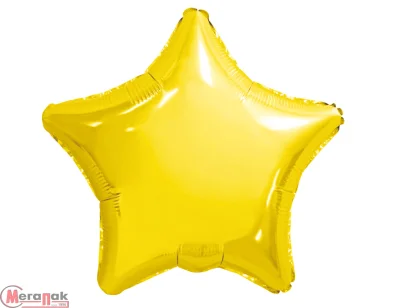 Шар фольга(2) (19''/48 см) Звезда, Золото, 1 шт.  - фото