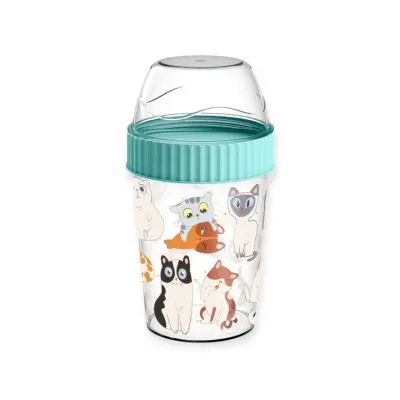 Контейнер для завтрака 440мл с декором «Капибары/Котики» (микс), 223106690/00 (16) Разноцветный - фото