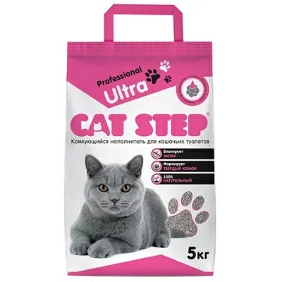 Наполнитель комкующийся минеральный CAT STEP Professional Ultra, 5 кг  - фото