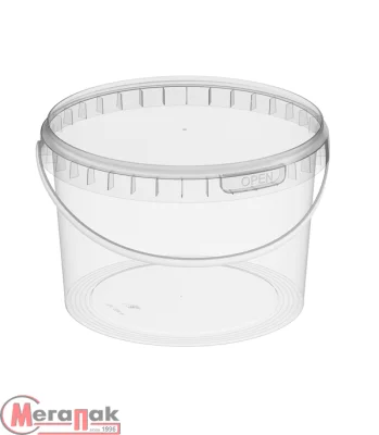 Комплект Ведро 2,0л белое + Крышка д/ведра белая 2,0л (D-170мм) Прозрачный - фото