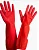 Перчатки, латексные хозяйственные с длинной манжетой 25см,красные,L (120) Красный - фото